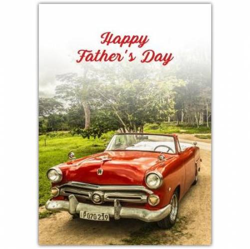 Vintage Open Top Car Father's Day Card