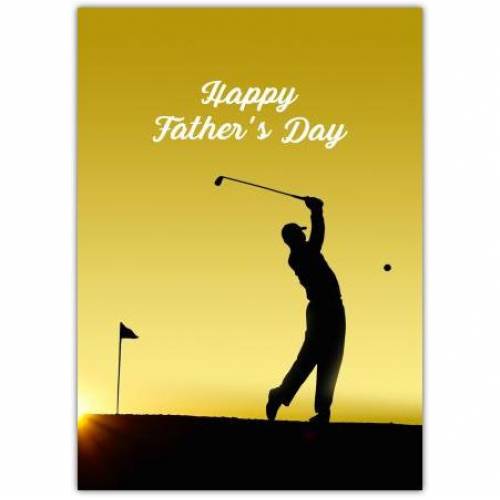 Golfer Silhouette Happy Father's Day Card