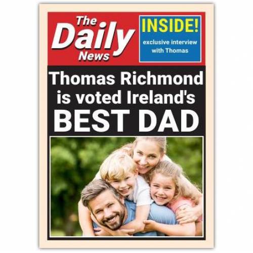 Daily News Newspaper Ireland's Best Dad Card