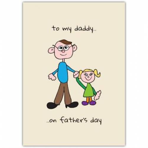 Daddy And Daughter Drawing Father's Day Card