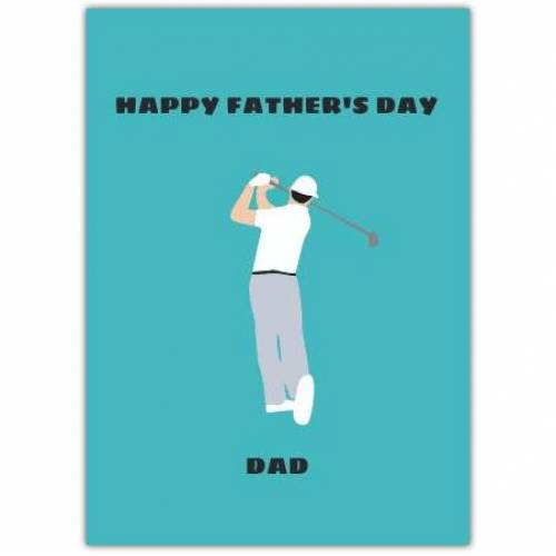 Happy Father's Day Golfing Illustration Card
