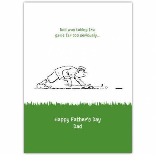 Grass Golfing Father's Day Greeting Card