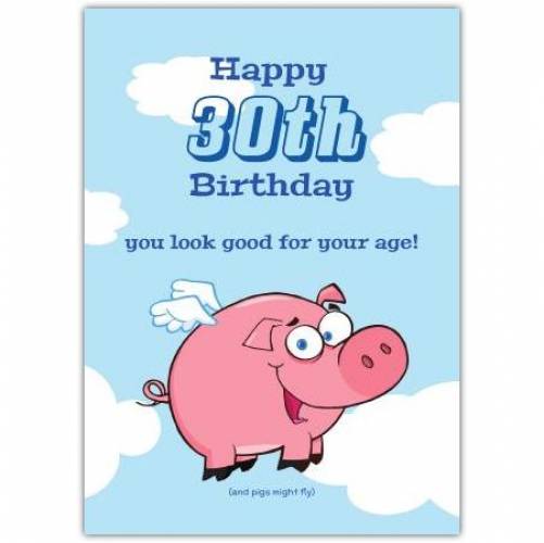 Pigs Fly Happy Birthday Greeting Card