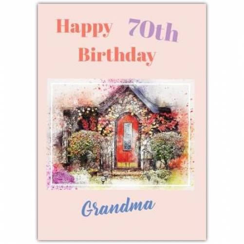 Happy 70th Birthday Little Cottage Card