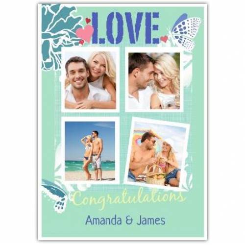 Love Congratulations Four Photos Card