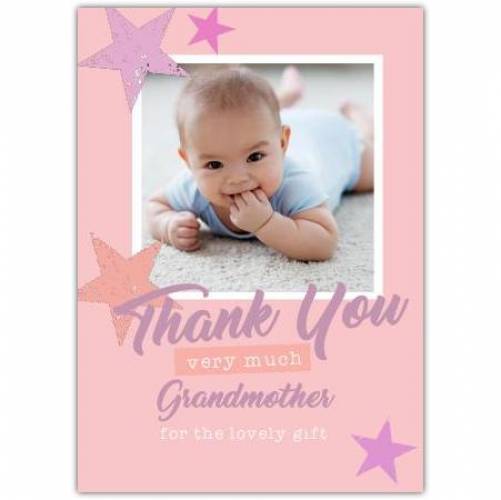 Thank You Very Much Grandmother Pink And Purple Stars Card