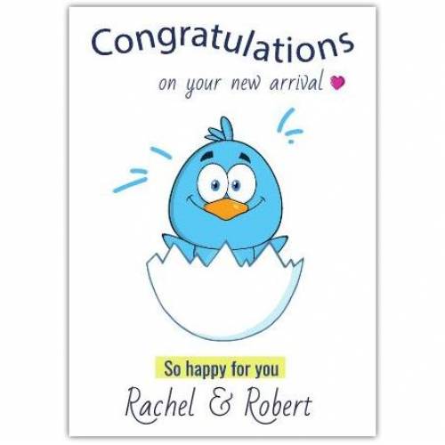 Congratulations On Your New Arrival So Happy For You Chick In Egg Card