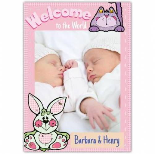 Welcome To The World Baby Twins Card