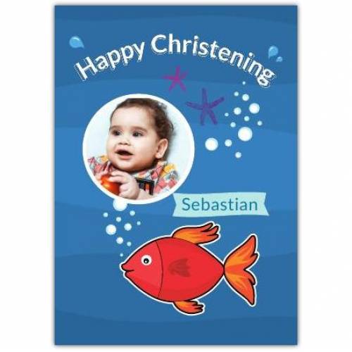 Happy Christening Under The Sea With Fish Card