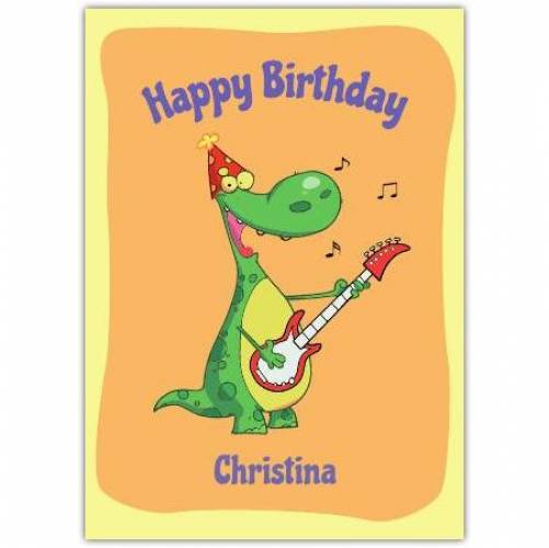 Happy Birthday Crocodile Playing Guitar  Card