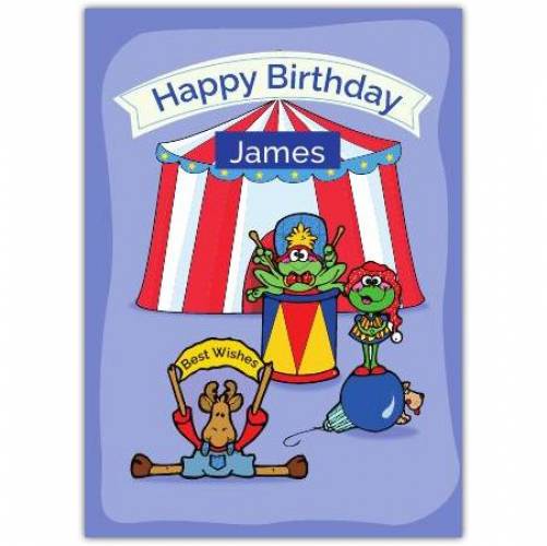 Happy Birthday Animal Circus  Card