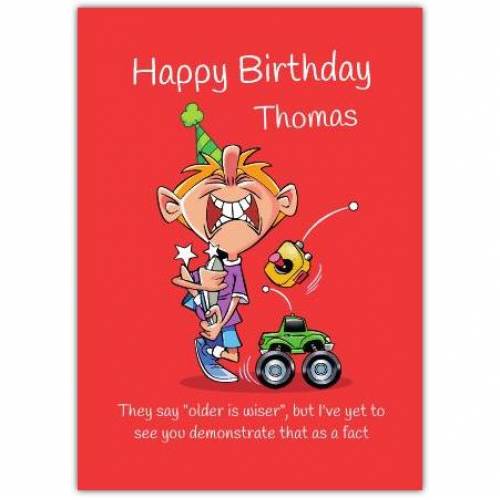 Happy Birthday Red Background Humor  Card