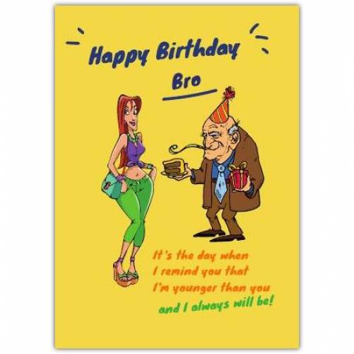 Happy Birthday Yellow Background Old Man  Card