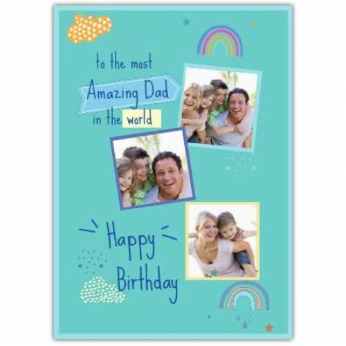 Happy Birthday Rainbows And Clouds Card