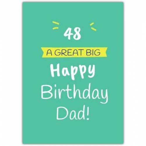 Happy Birthday Green Background Big Text Card