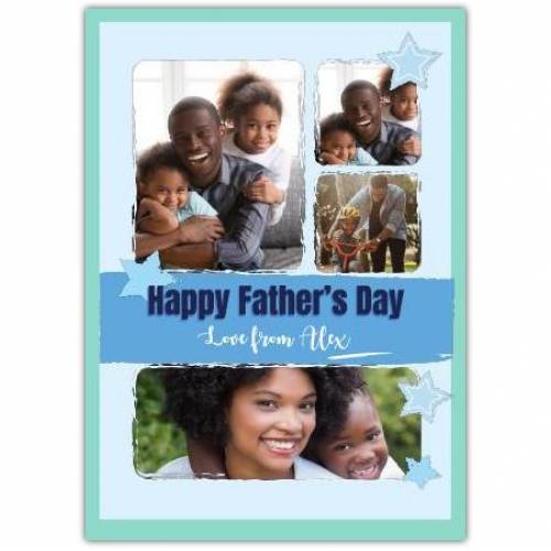 Happy Father's Day Blue Stars  Card