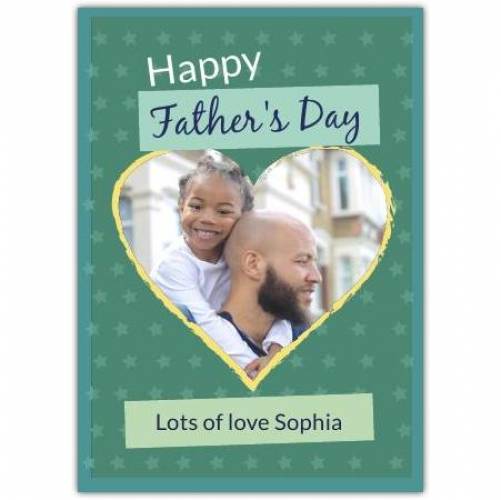 Happy Father's Day Heart And Stars Card