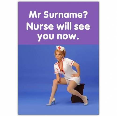 Valentines Day Sexy Nurse Greeting Card