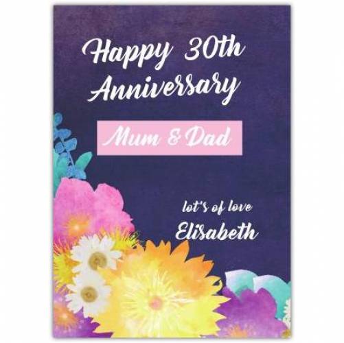 Anniversary Watercolour Floral Greeting Card