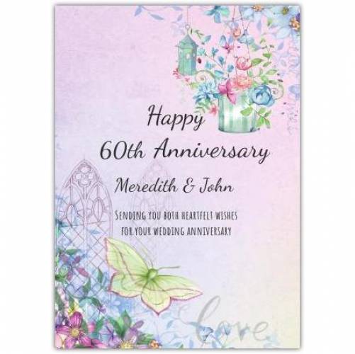 Anniversary Pastel Watercolour Greeting  Card