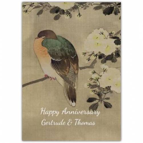 Anniversary Bird Branch Greeting Card