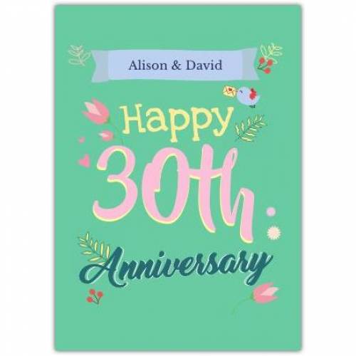 Anniversary 30th Wedding Greeting Card