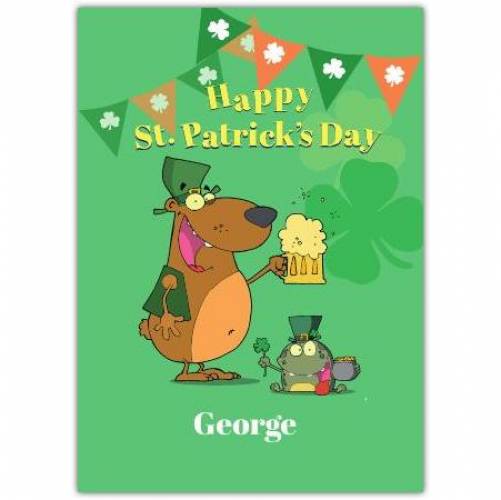 Happy Patricks Day Drunk Pals Greeting Card