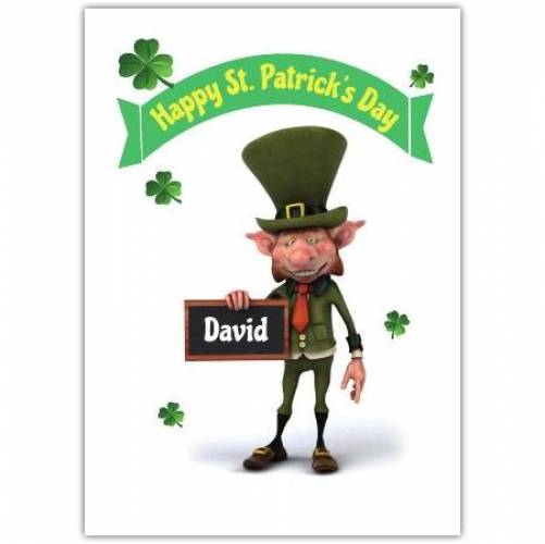 St Patricks Day Creepy Leprechaun Greeting  Card