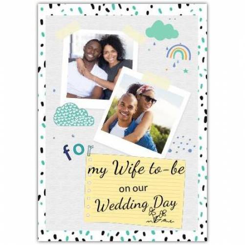 Wedding Day Wife Photo Doodle Greeting Card