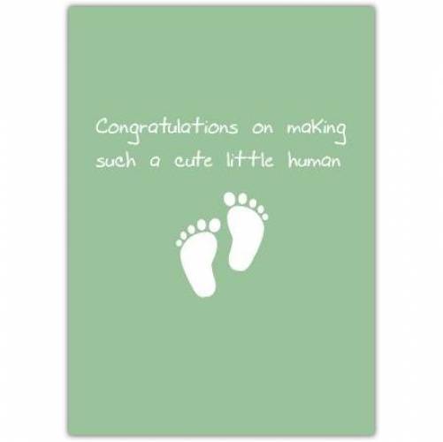 Baby Congratulations Neutral Green Greeting Card