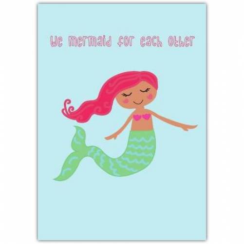 Valentines Day Mermaid Pun Greeting Card