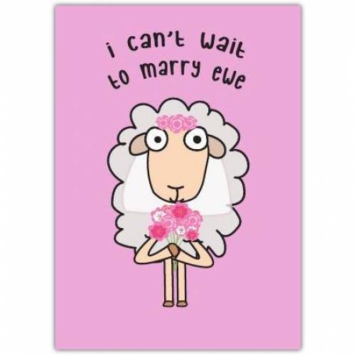 Marraige Wedding Couple Marry Ewe Greeting Card