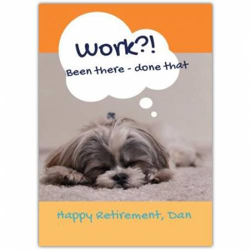 Happy Retirement Sleepy Relax Dog Greeting Card