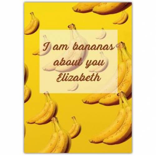 Valentines Day Love Banana Greeting Card