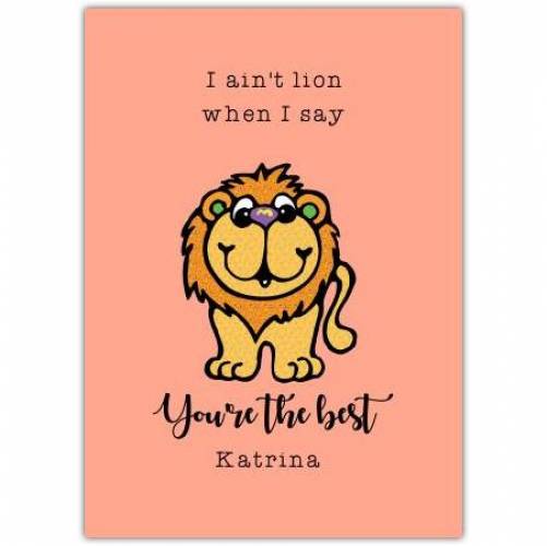 Thank You Lion Pun Greeting Card