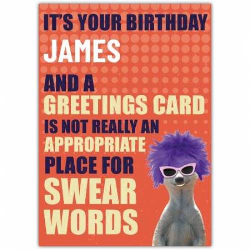 Swear Words Inside Birthday Greeting Card