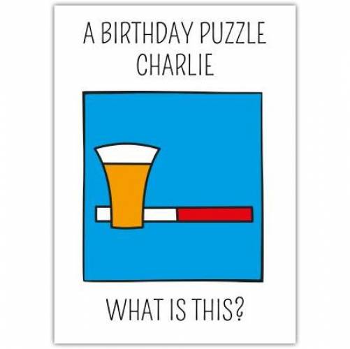 Birthday Puzzle Pizza Card