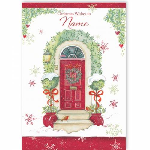 Christmas Wishes Holly Door Card