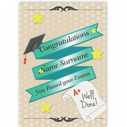 Congratulations You Passed Exams Well Done Card