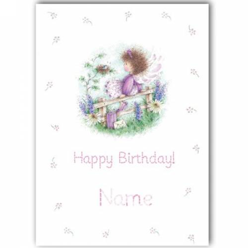 Birthday Girl Purple Fairy Any Age Birthday Card