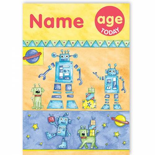 Any Age Robot Birthday Card