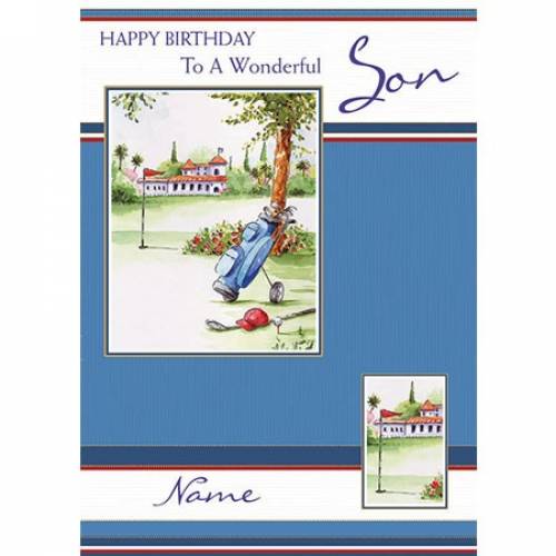 Wonderful Son Golf Birthday Card