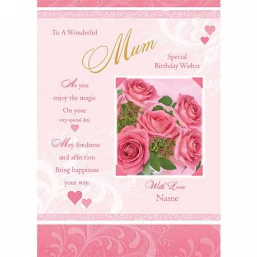 Wonderful Mum Special Wishes Birthday Card
