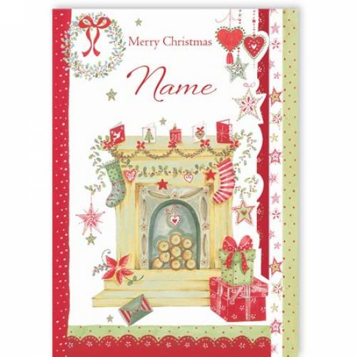 Fireplace Merry Christmas Card