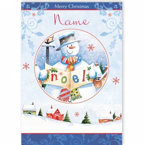 Noel Snowman Merry Christmas Card