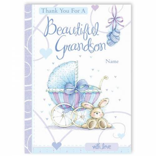 Thank You For A Beautiful Grandson Baby Card