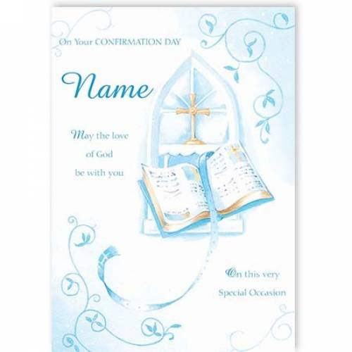 Blue Boy On Your Confirmation Day Card