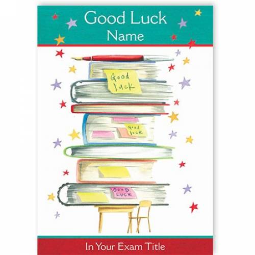 Books Good Luck In Your Exam Card