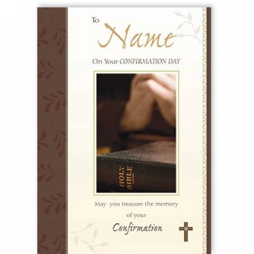 Brown Bible May You Treasure The Memory Confirmation Card