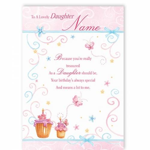 Treasured As A Lovely Daughter Birthday Card